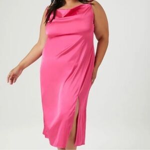Satin Cowl Slip Dress in Pink - Forever 21